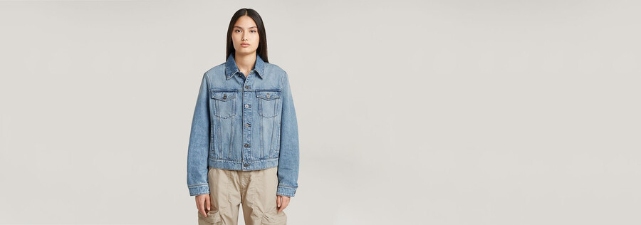 veste en jean véritable