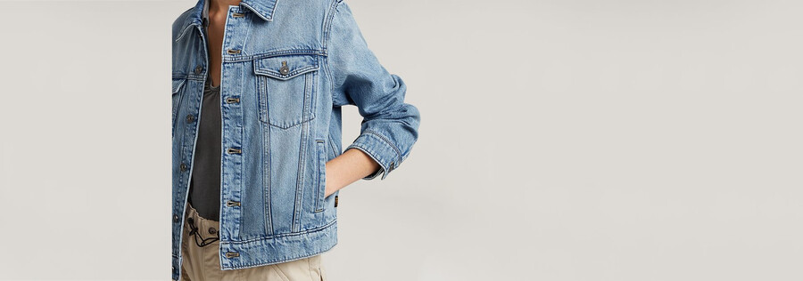 veste en jean véritable