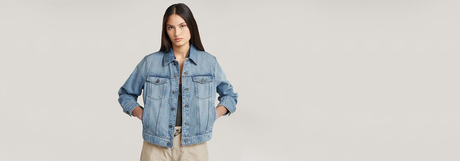 veste en jean véritable