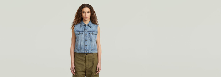 gilet en jean rétréci