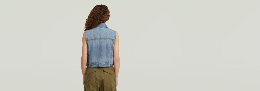gilet en jean rétréci