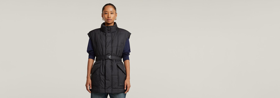 gilet rembourré ceinturé