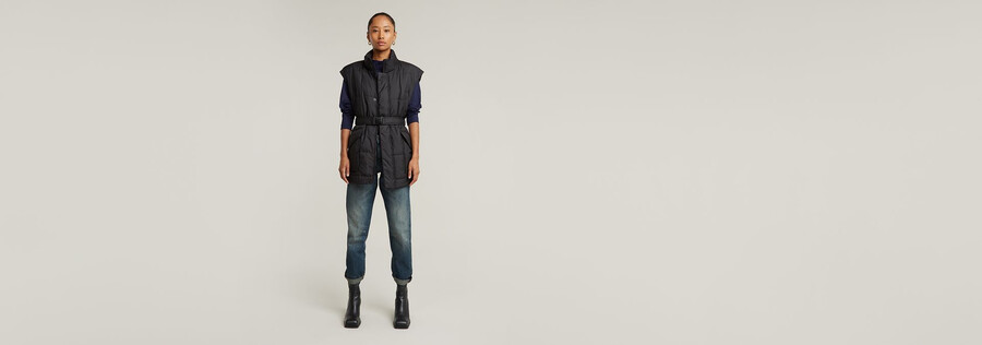 gilet rembourré ceinturé