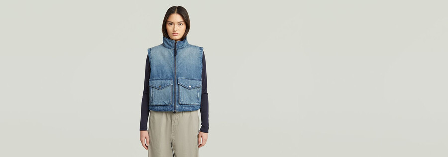 gilet zippé rembourré à 2 poches