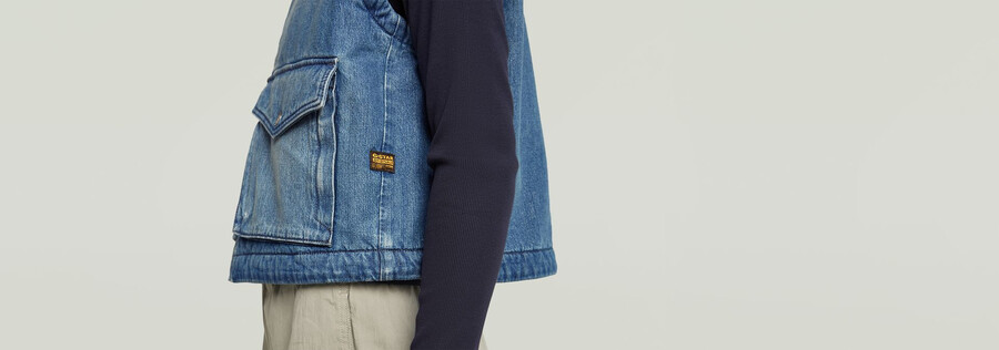 gilet zippé rembourré à 2 poches