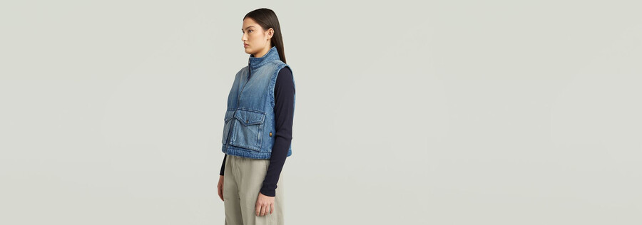 gilet zippé rembourré à 2 poches