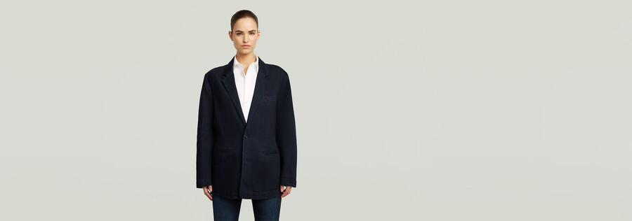 blazer en jean oversize