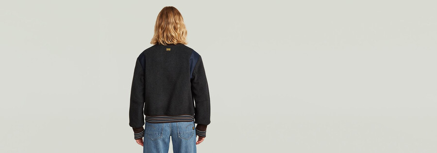 veste bomber universitaire courte
