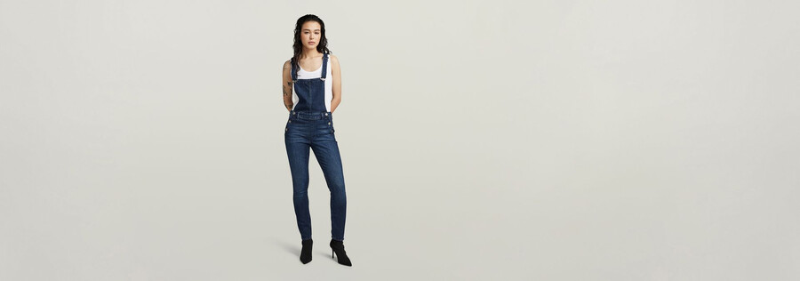 salopette lynn high slim bleu marine