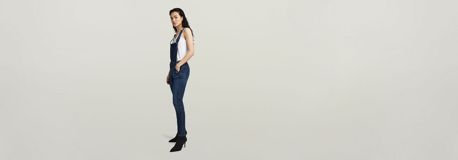 salopette lynn high slim bleu marine