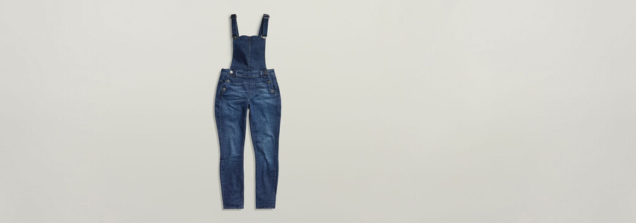 salopette lynn high slim bleu marine