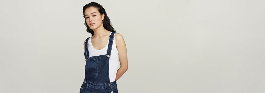 salopette lynn high slim bleu marine
