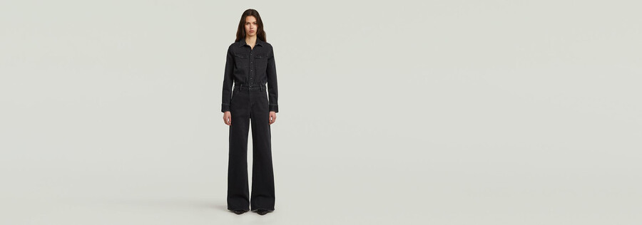 combinaison western à jambes larges