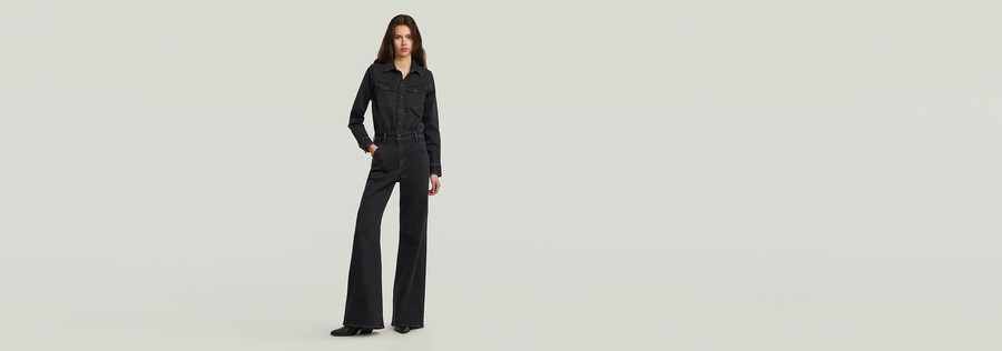 combinaison western à jambes larges