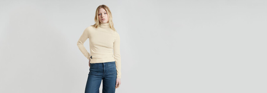 pull en maille à col roulé core slim