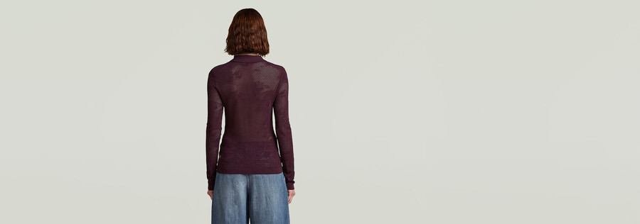 polo slim en maille ajourée