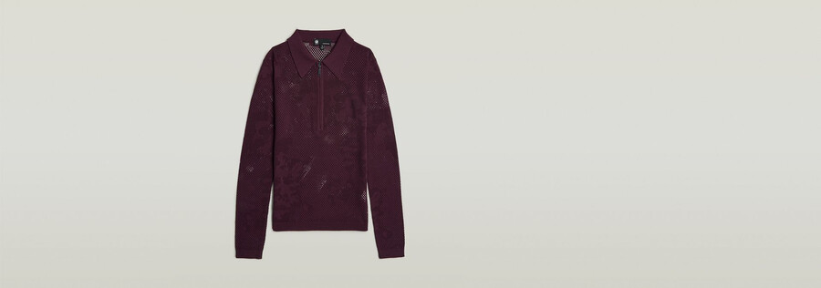 polo slim en maille ajourée