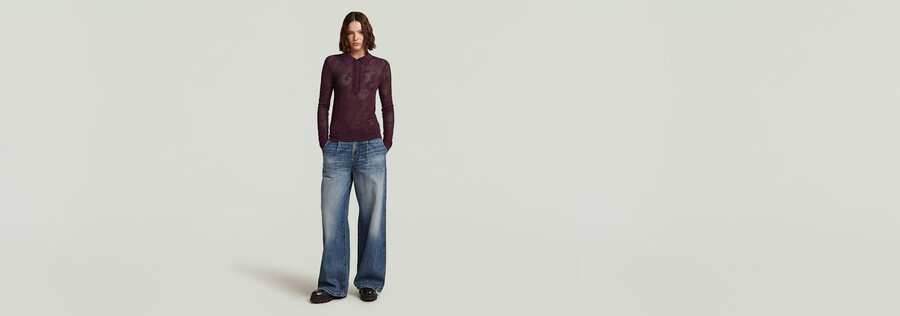 polo slim en maille ajourée