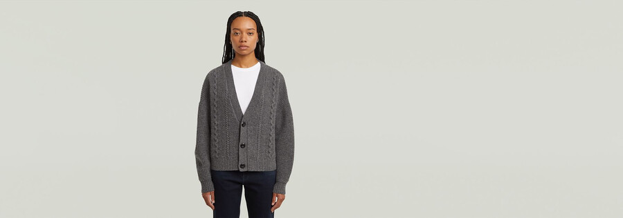 gilet court en maille torsadée