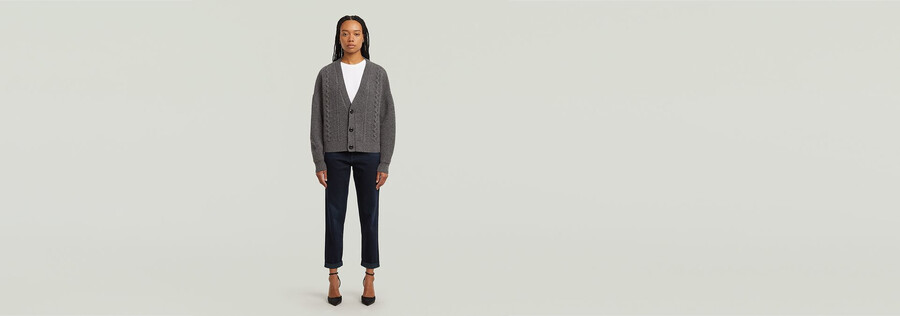 gilet court en maille torsadée