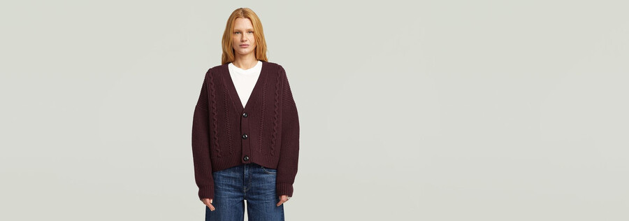 gilet court en maille torsadée