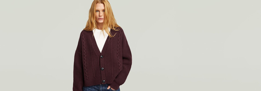 gilet court en maille torsadée