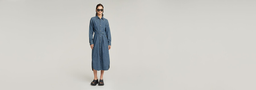 robe chemise à languette longue
