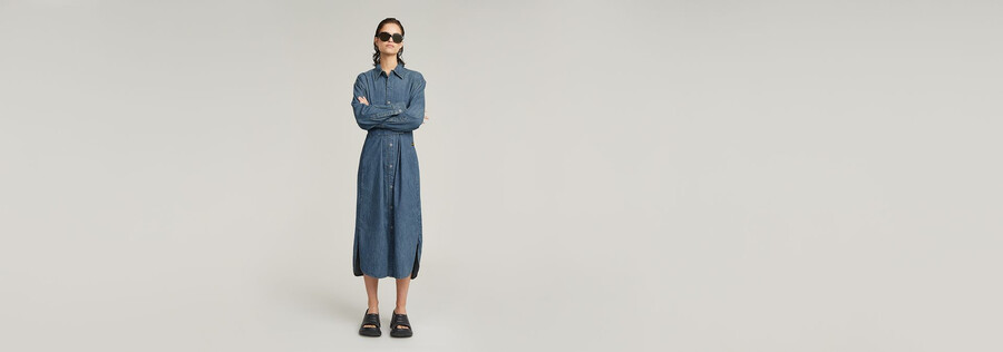 robe chemise à languette longue