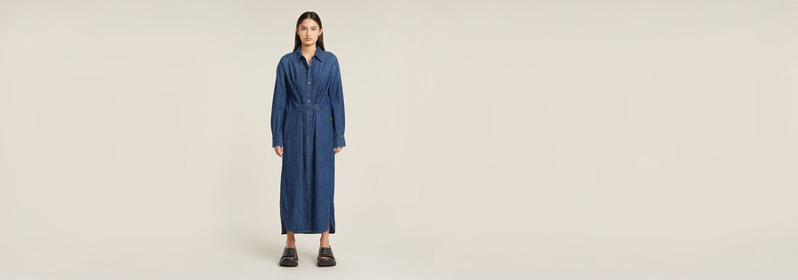 robe chemise à languette longue