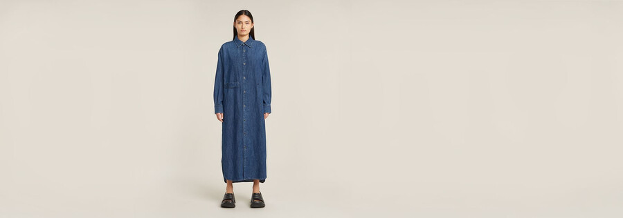 robe chemise à languette longue