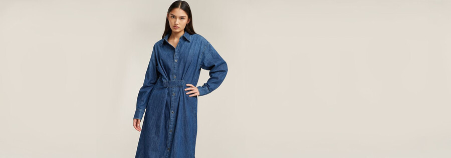 robe chemise à languette longue