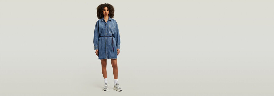 robe en jean oversize ceinturée
