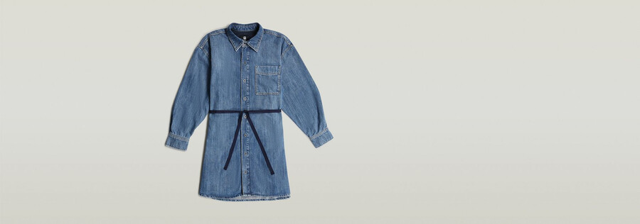 robe en jean oversize ceinturée