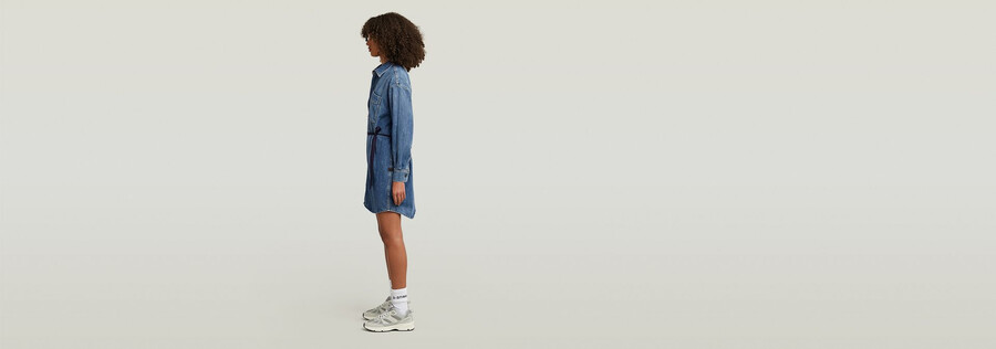 robe en jean oversize ceinturée
