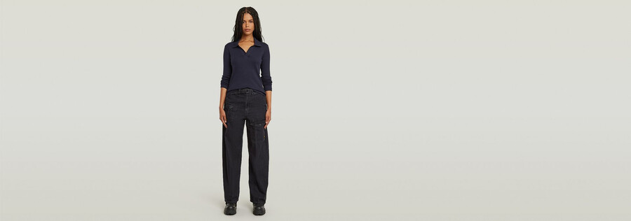 jean cargo ample à ceinture