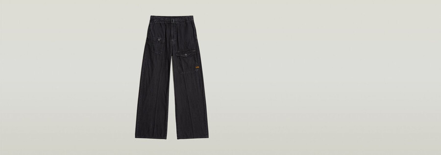 jean cargo ample à ceinture