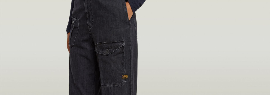 jean cargo ample à ceinture