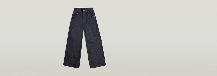 jean patineur à poches longues et taille haute ample