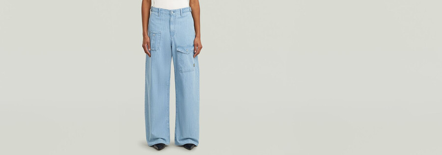 jean cargo ample à ceinture