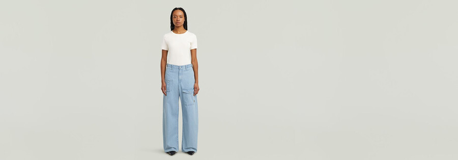 jean cargo ample à ceinture