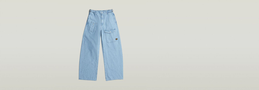 jean cargo ample à ceinture