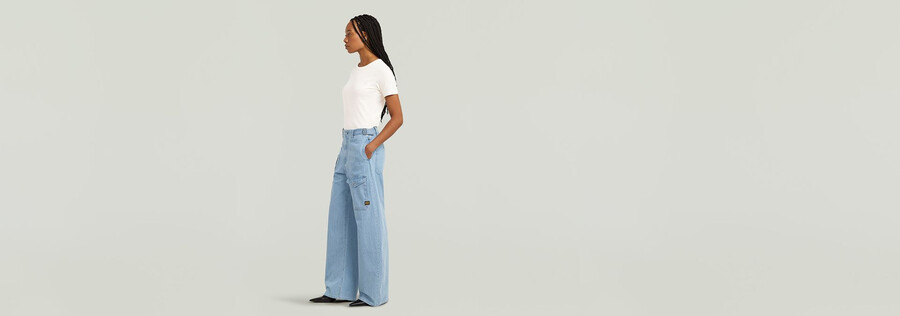 jean cargo ample à ceinture
