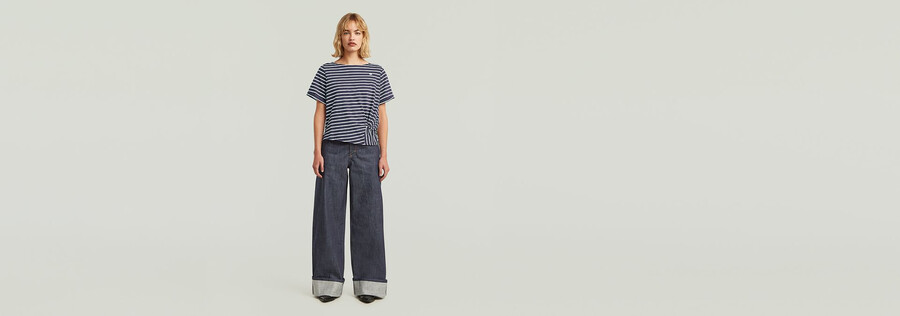 jeans à lisière de skateur