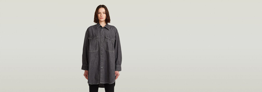 chemise en jean oversize evergreen