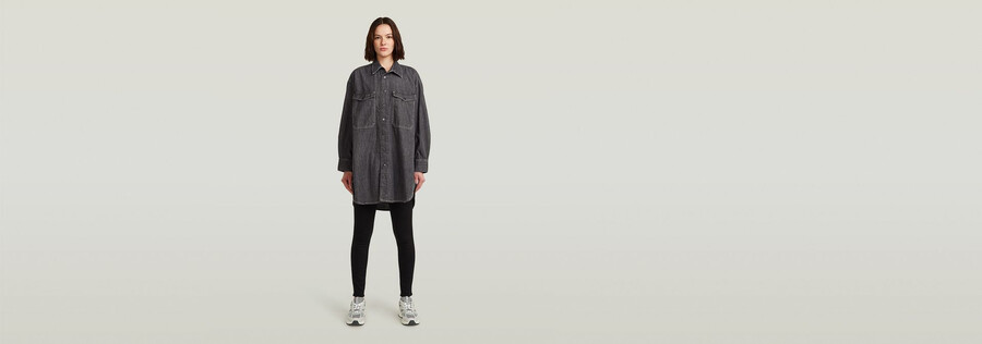 chemise en jean oversize evergreen
