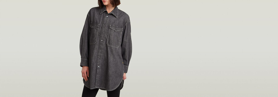 chemise en jean oversize evergreen