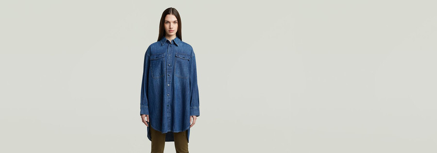 chemise en jean oversize evergreen