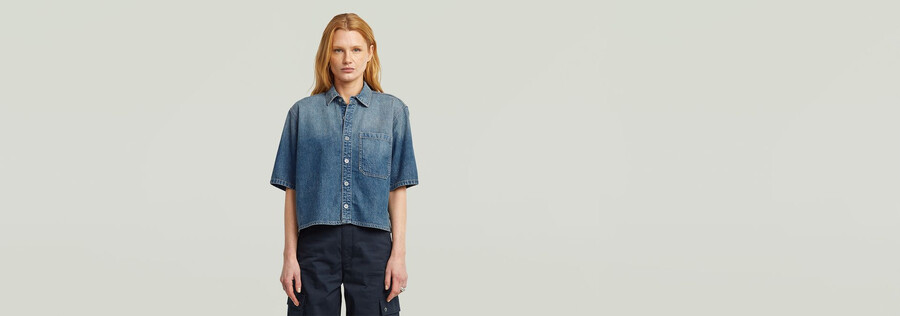 chemise carrée décontractée à une poche