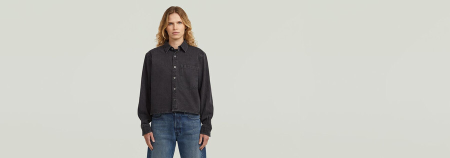 chemise carrée décontractée à une poche