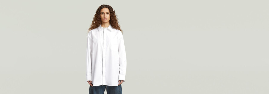 chemise oversize zippée en popeline
